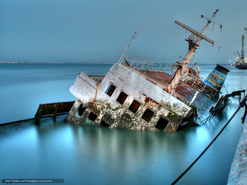 shipwreck at twilight
