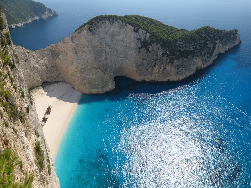 Shipwreck beach in Zakynthos