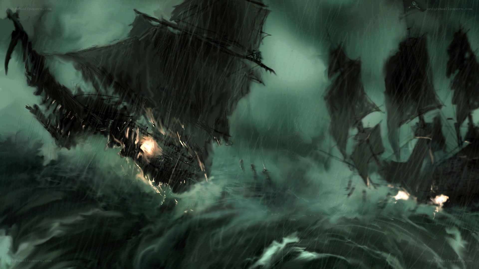 Shipwreck in a storm