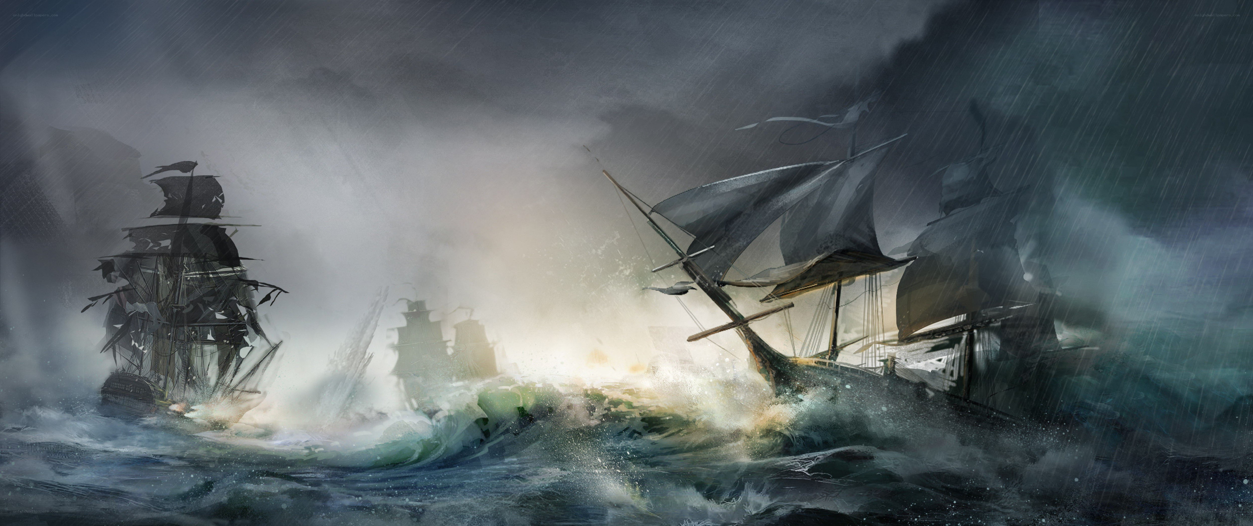 Shipwreck in a storm