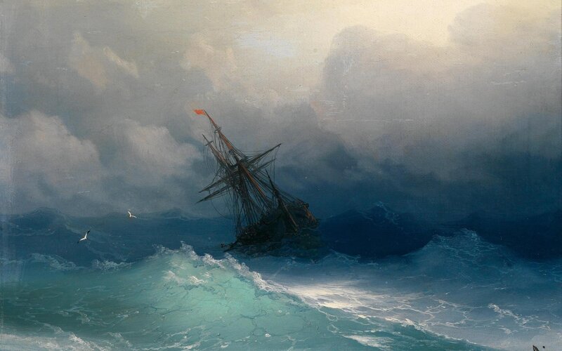 Shipwreck in a storm