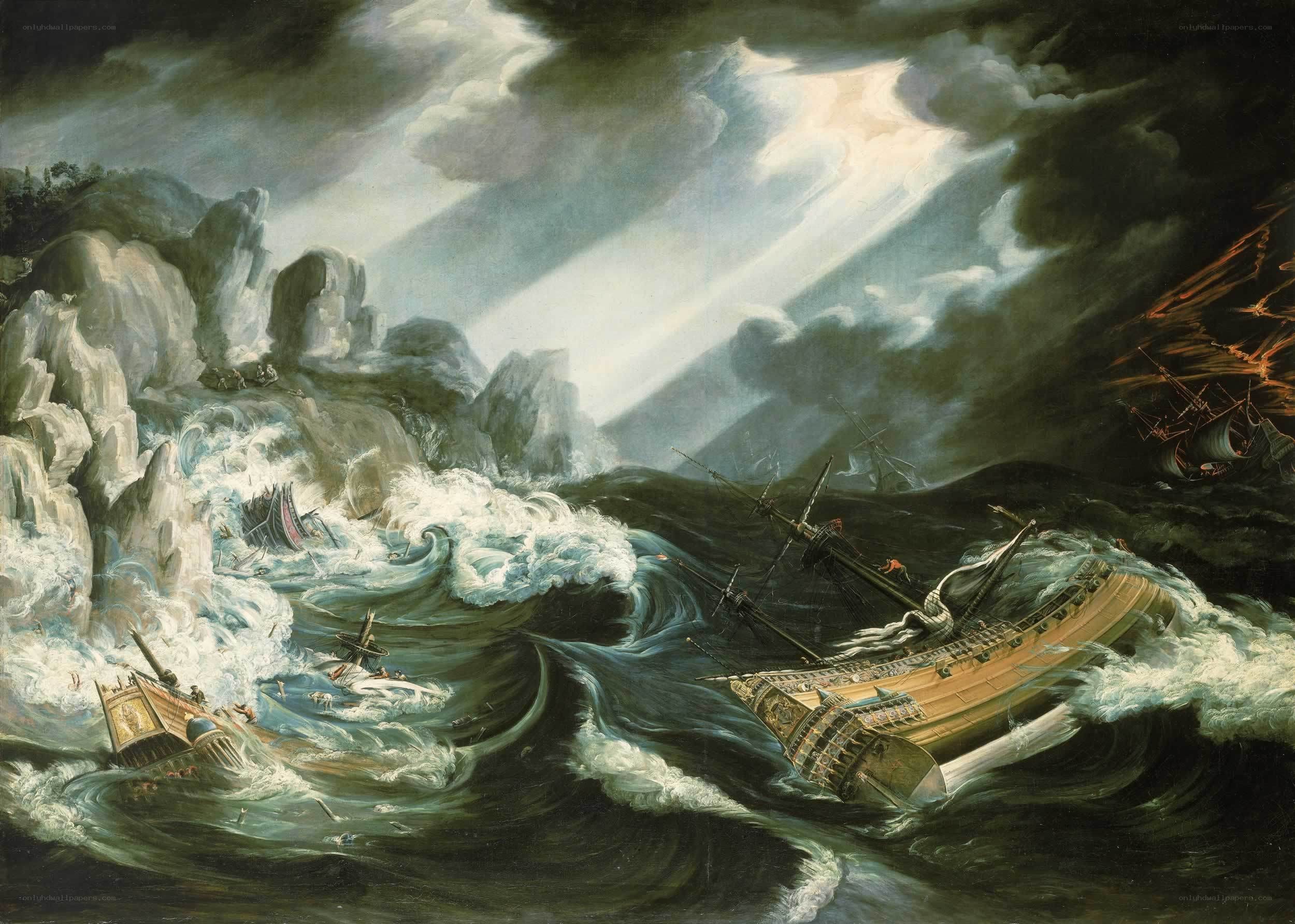 Shipwreck in a storm