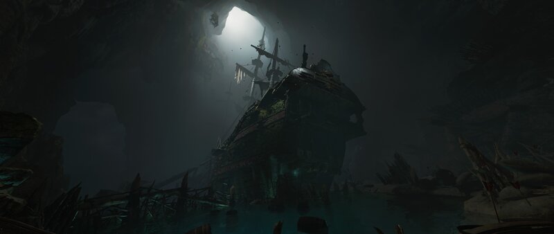 Shipwreck in Cave — Black