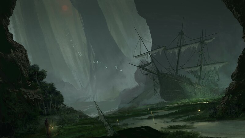 Shipwreck in Cave — Green