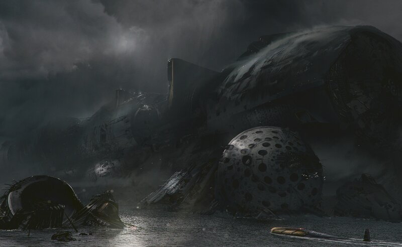 Shipwreck in Dark Water