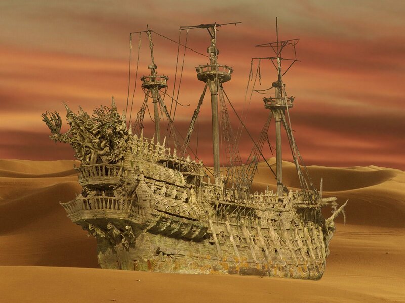 Shipwreck in Desert — Orange