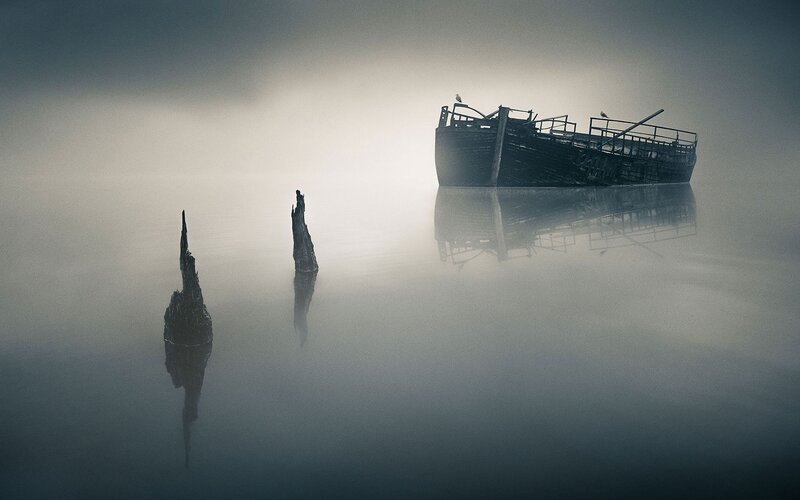 Shipwreck in Fog