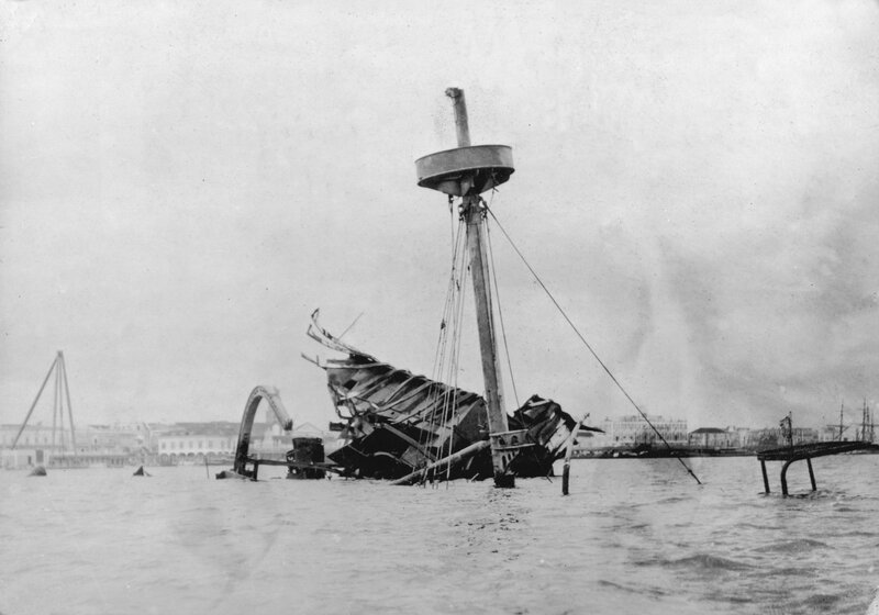 shipwreck in harbor