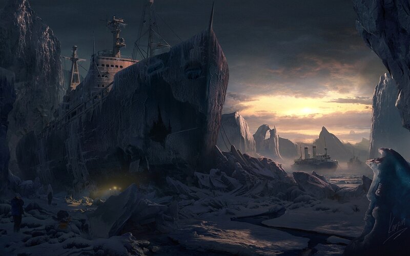 Shipwreck in Ice — Gray