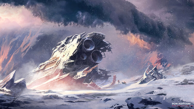 Shipwreck in Snow — White