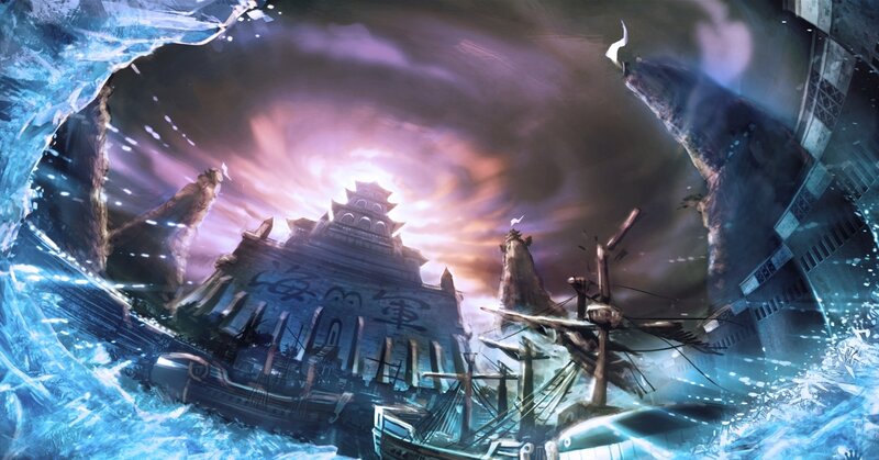 Shipwreck in Storm — Blue, Dramatic, Night, Digital Art