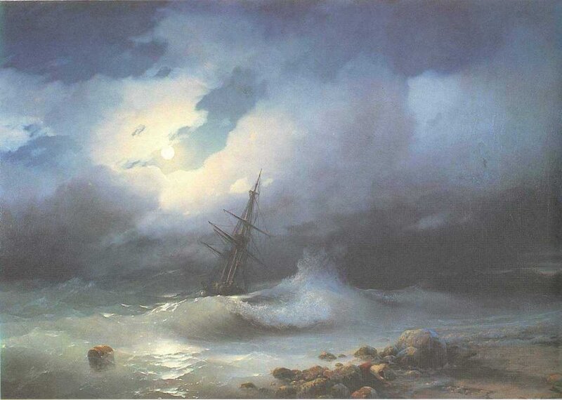 Shipwreck in Storm — Blue