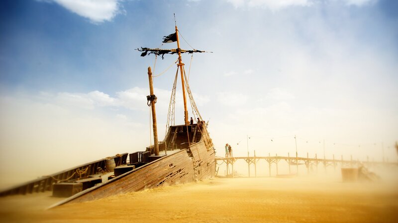 shipwreck in the desert