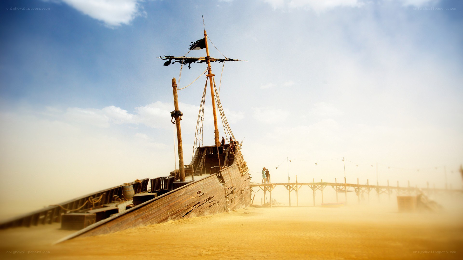 shipwreck in the desert