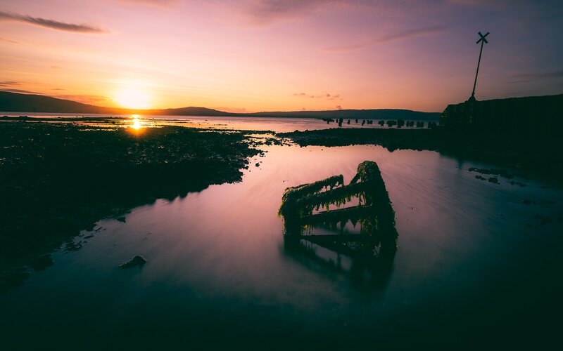 Shipwreck in Tidal Flat