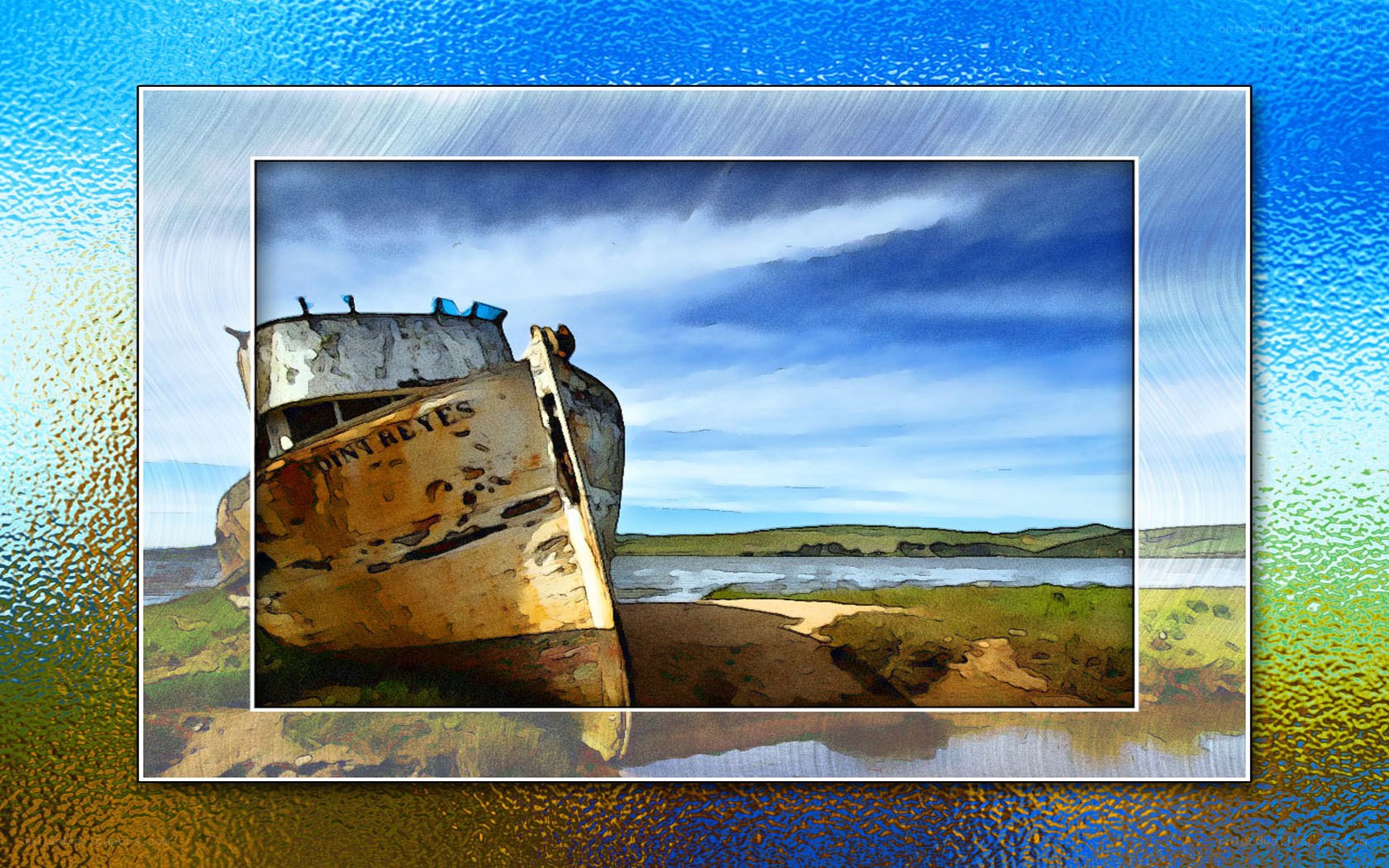shipwreck on a coastal shore