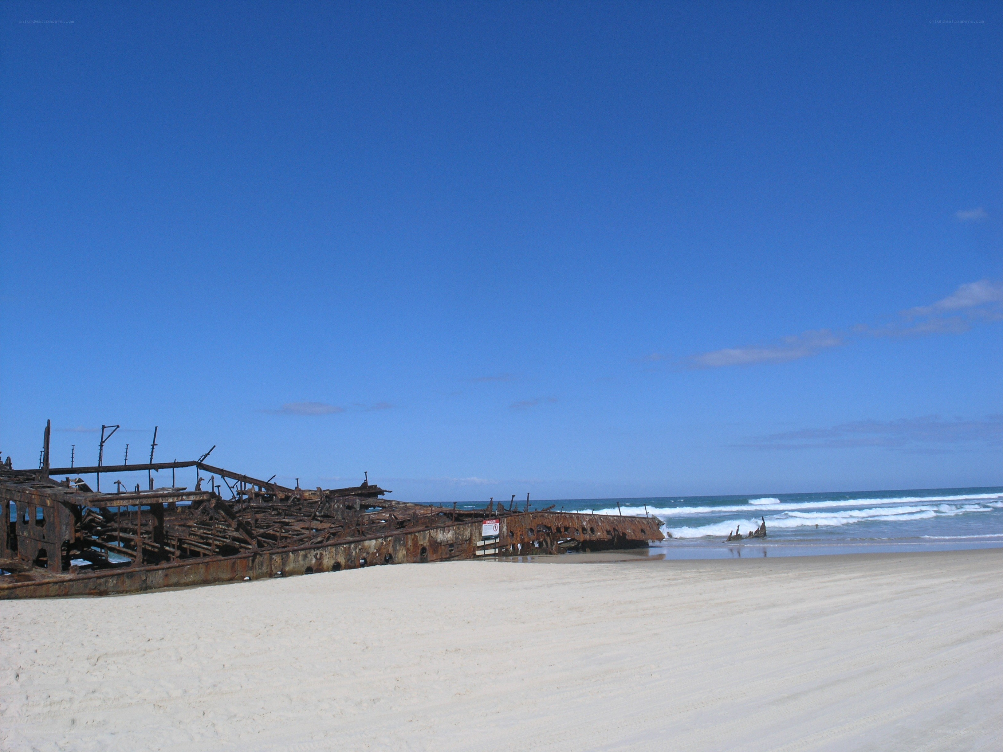 shipwreck on a sandy beach