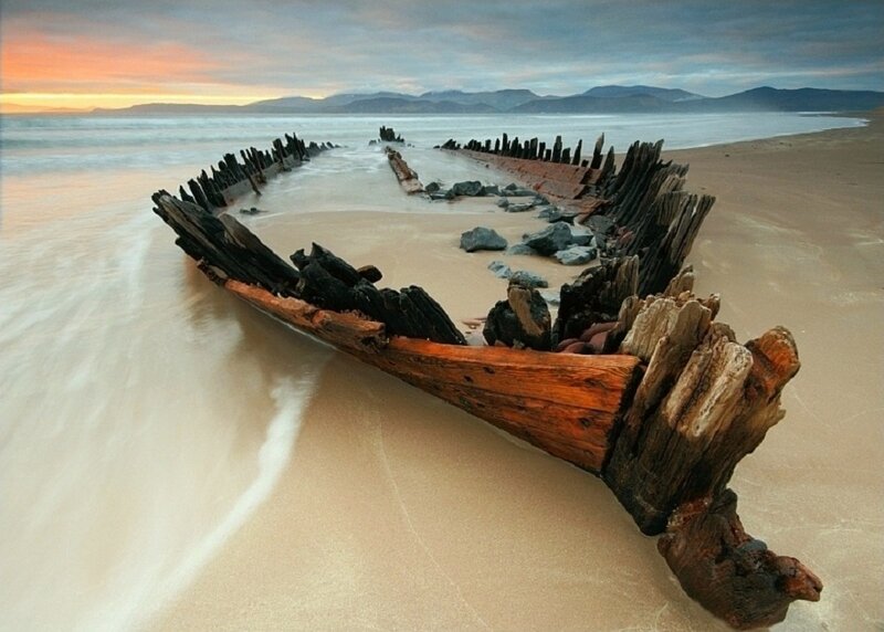 Shipwreck on Beach — Brown