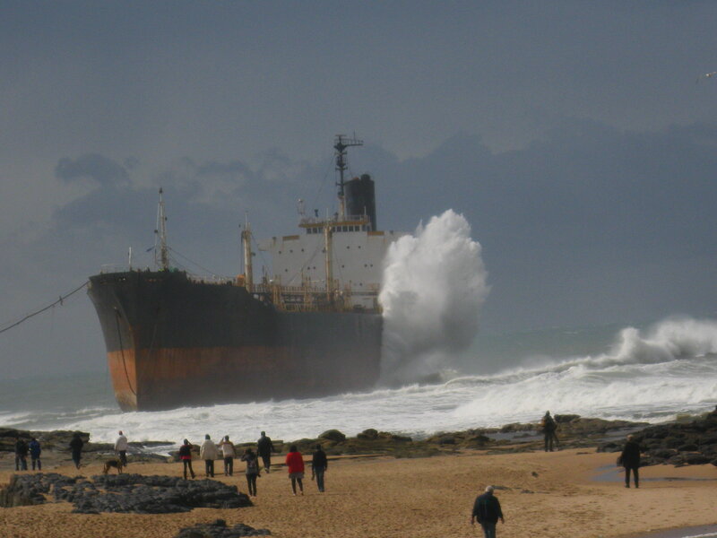 Shipwreck on Beach — Gray