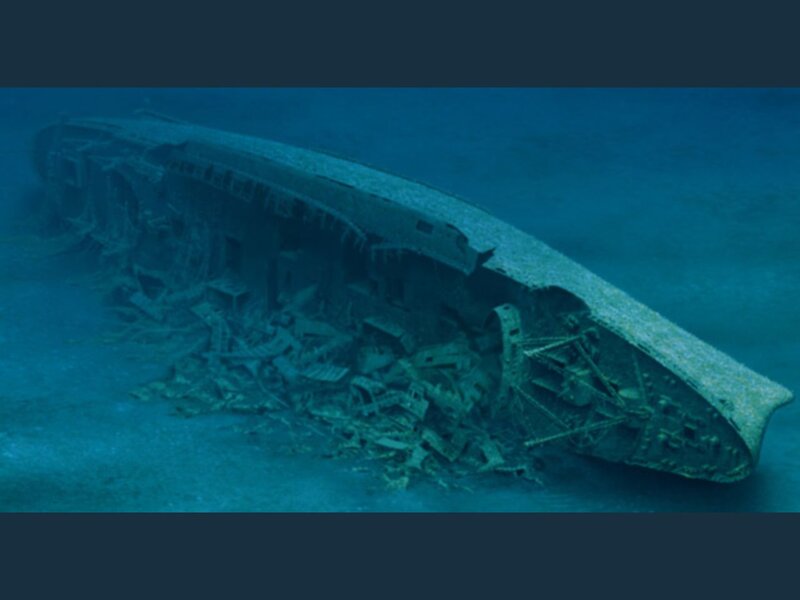 shipwreck on ocean floor