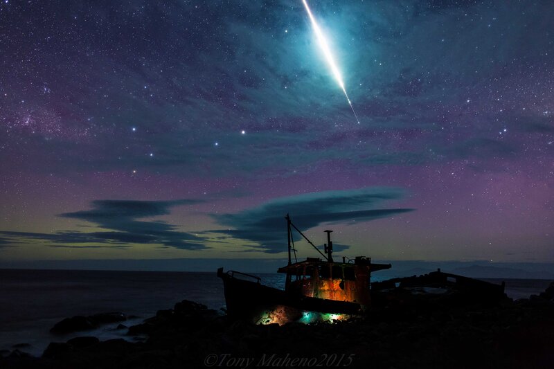 Shipwreck on Rocky Shore — Purple
