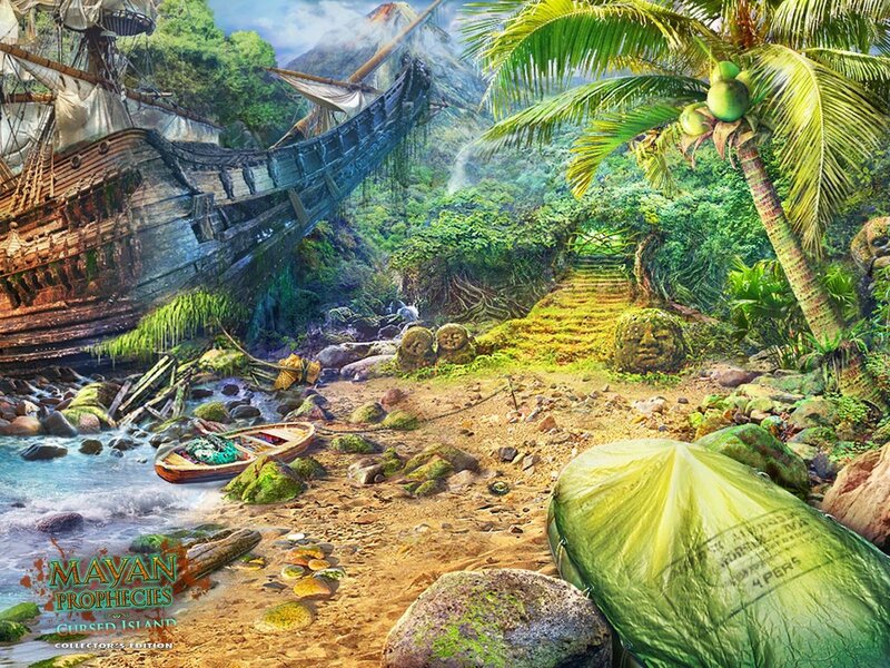Shipwreck on Tropical Beach — Green