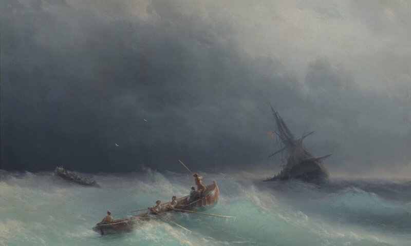 Shipwreck rescue at sea