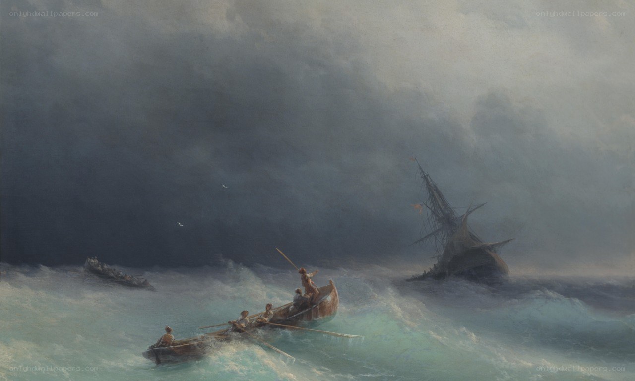 Shipwreck rescue at sea