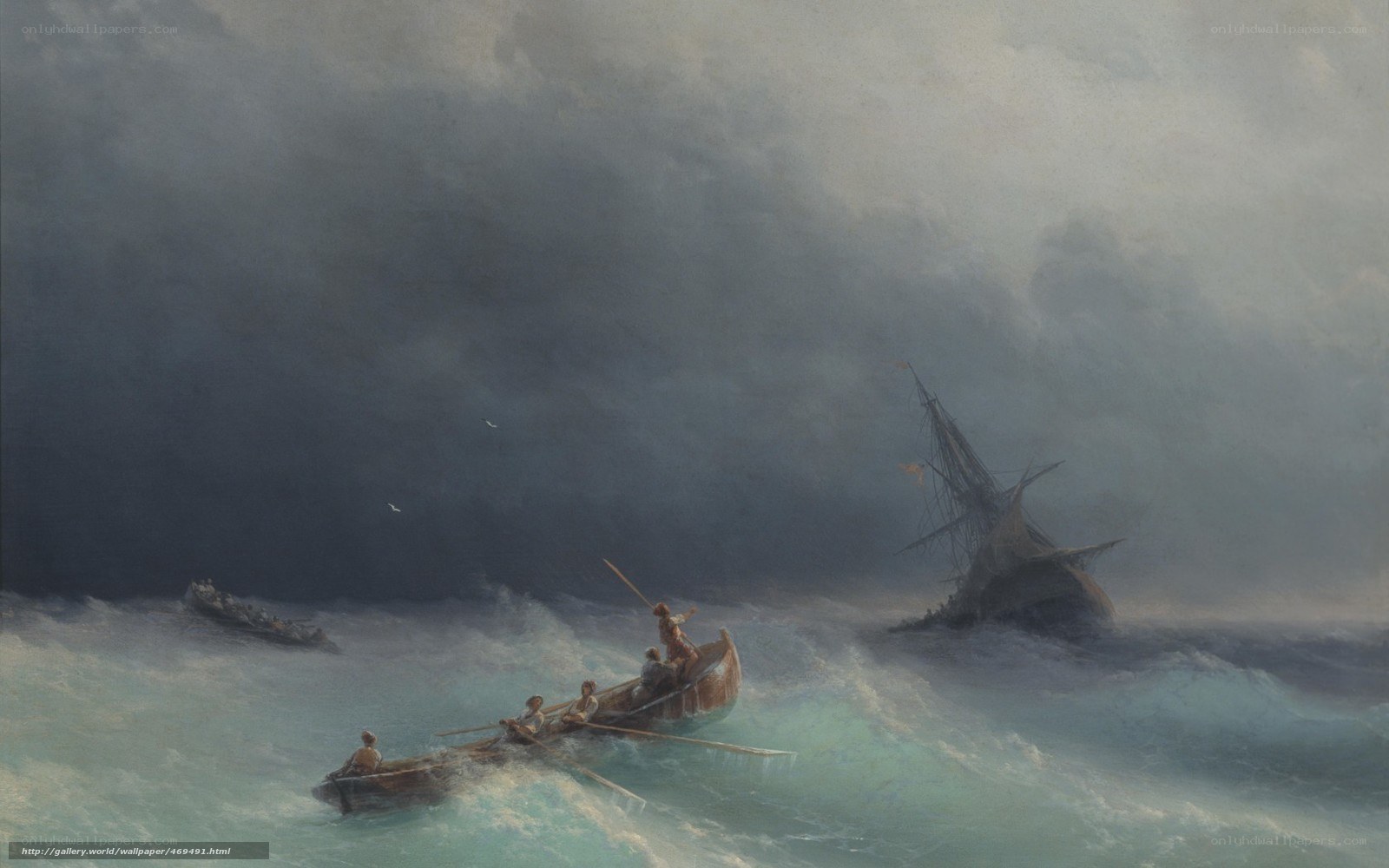 Shipwreck rescue at sea