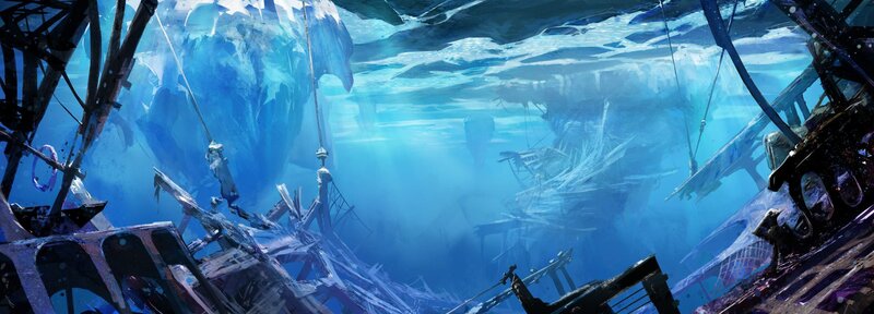 shipwreck under ice