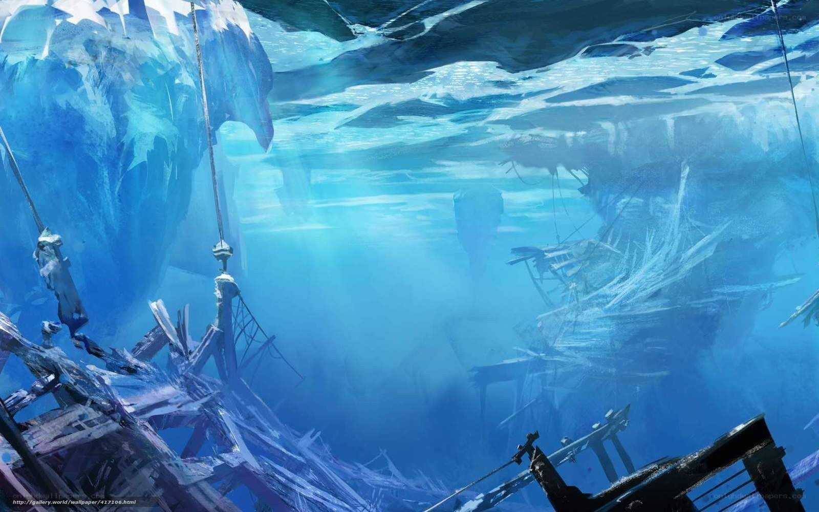 shipwreck under ice
