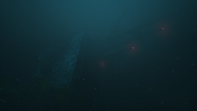 Shipwreck Underwater — Blue, Dark, Mysterious, 3d Render
