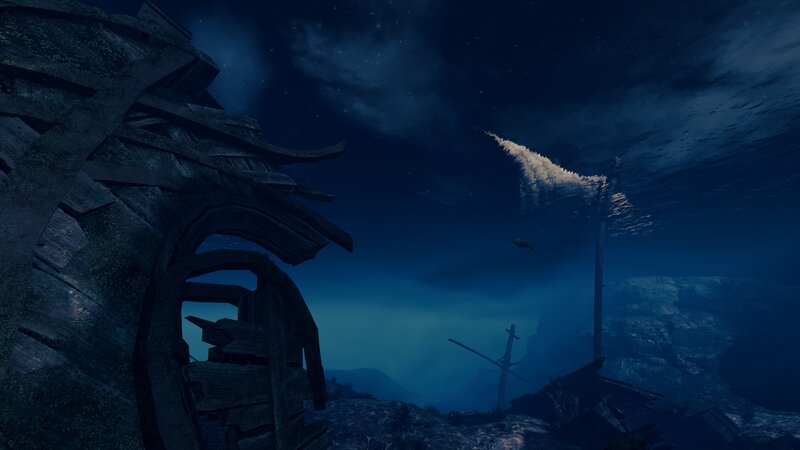 Shipwreck Underwater — Blue, Dark, Mysterious