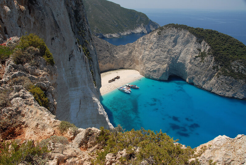Shipwrecked Boat on Beach