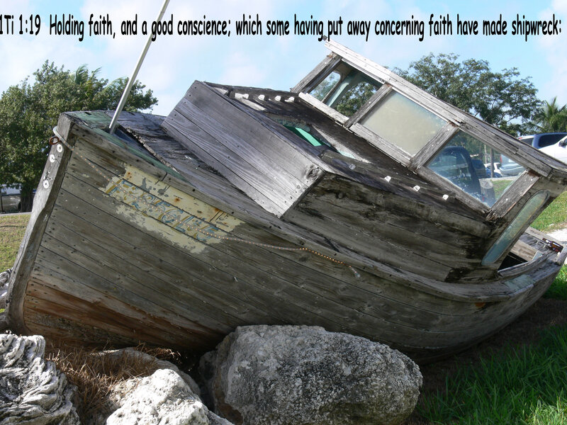 shipwrecked boat sculpture