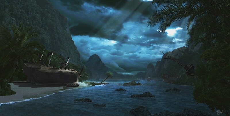 Shipwrecked Boats on Beach