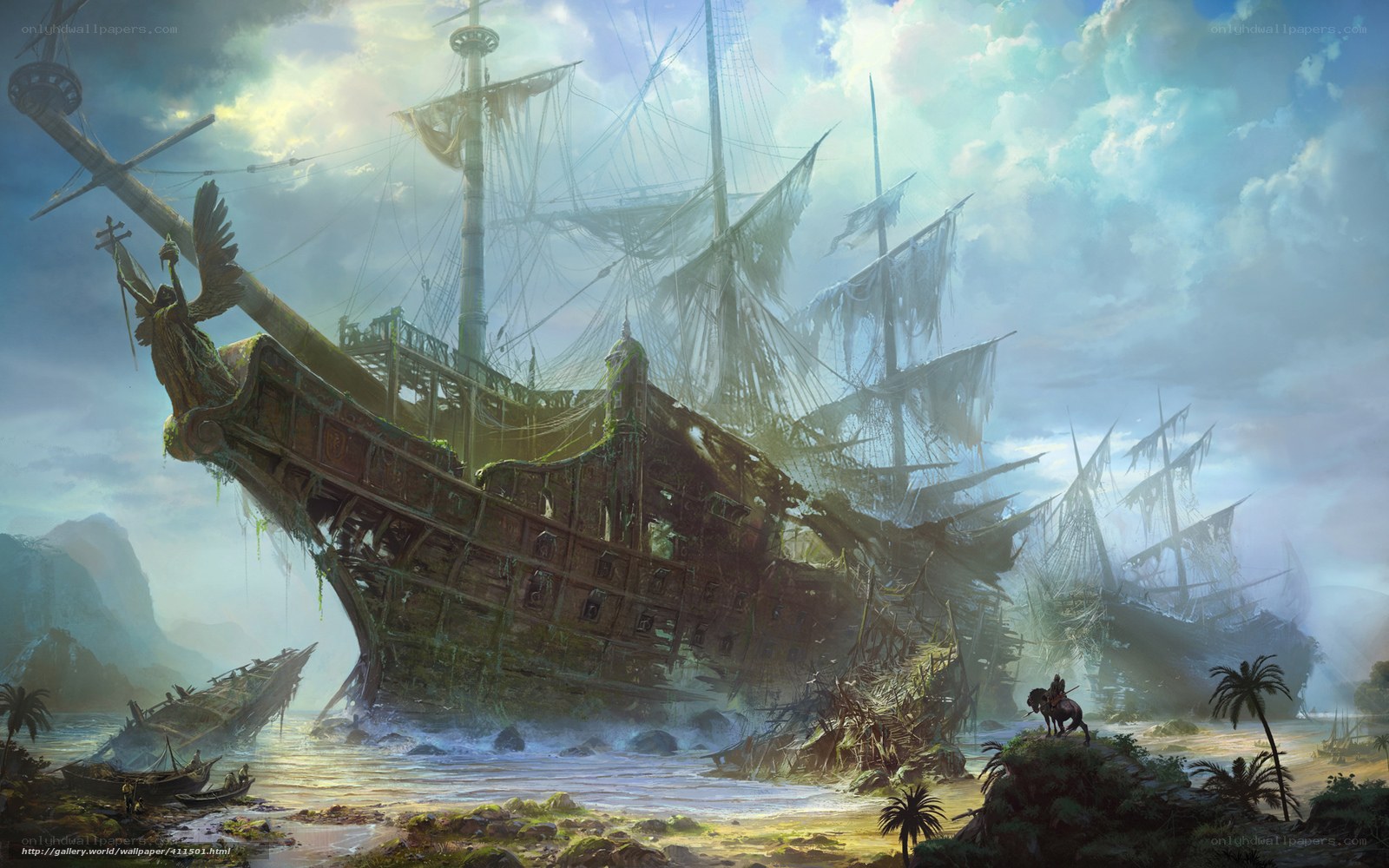 Shipwrecked pirate ship