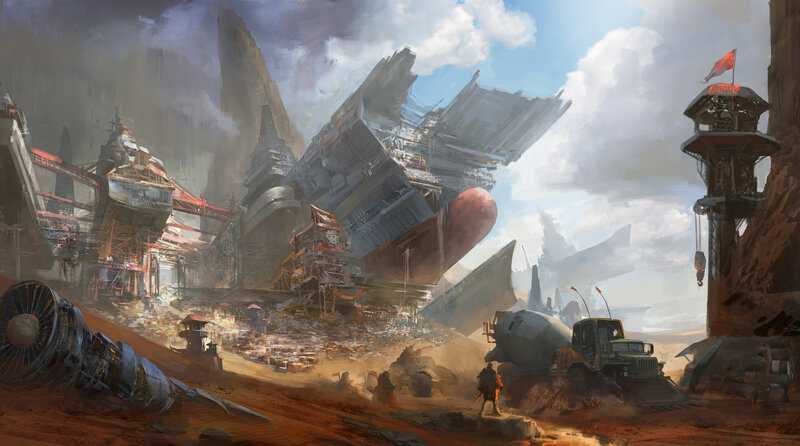 Shipwrecked Vessel — Brown, Dramatic