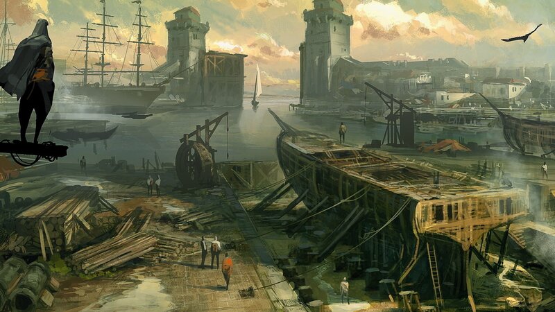 Shipyard at Sunset — Brown
