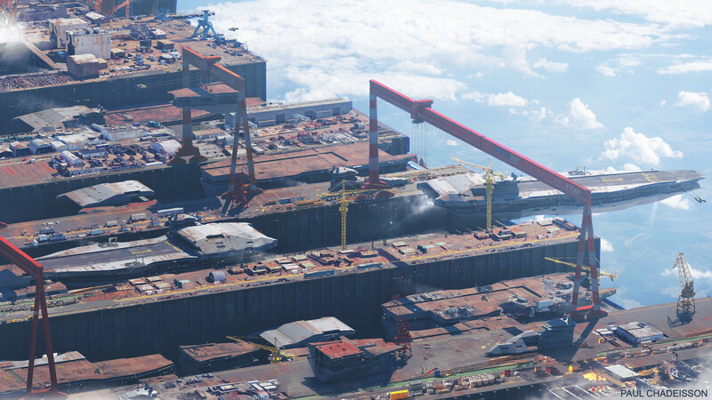 Shipyard with Aircraft Carriers