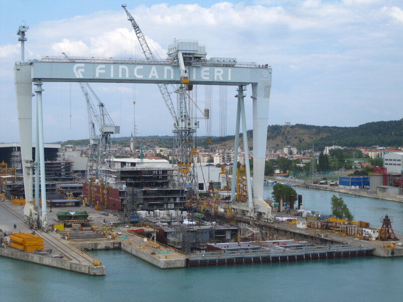 Shipyard with large crane