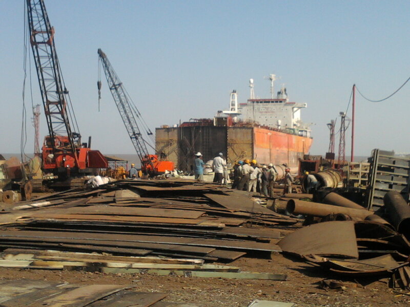 Shipyard with Workers