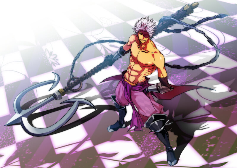 Shirtless Man with Trident