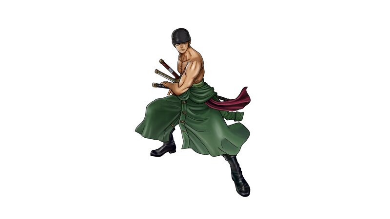 Shirtless Swordsman — Green, Dramatic, Anime, Swords