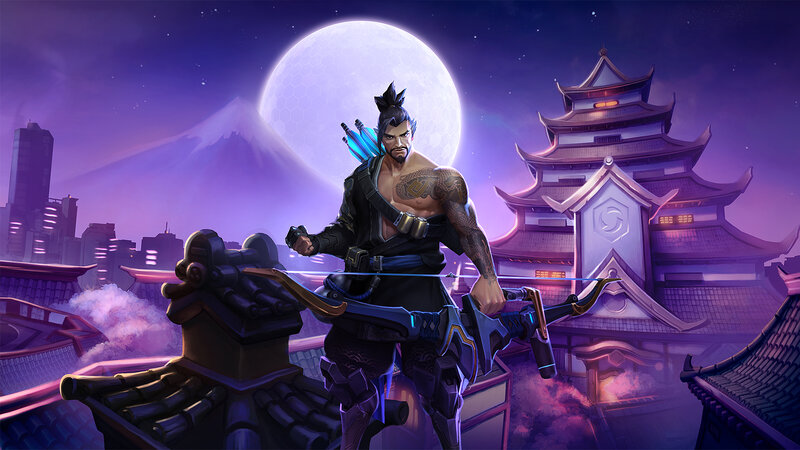 Shirtless Warrior with Bow — Purple