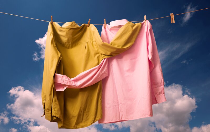 Shirts on Clothesline — Yellow