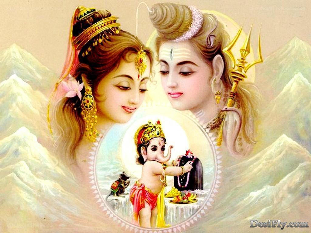 Shiva and Parvati with Ganesh