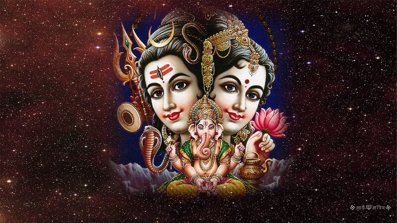 Shiva and Parvati with Ganesha
