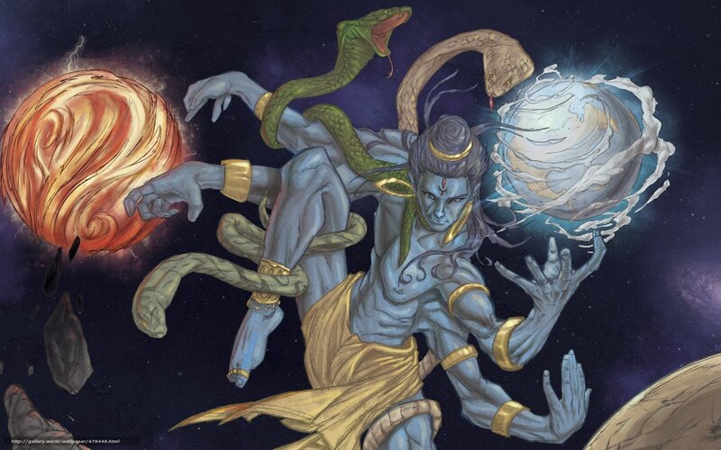 Shiva dancing with cosmic elements