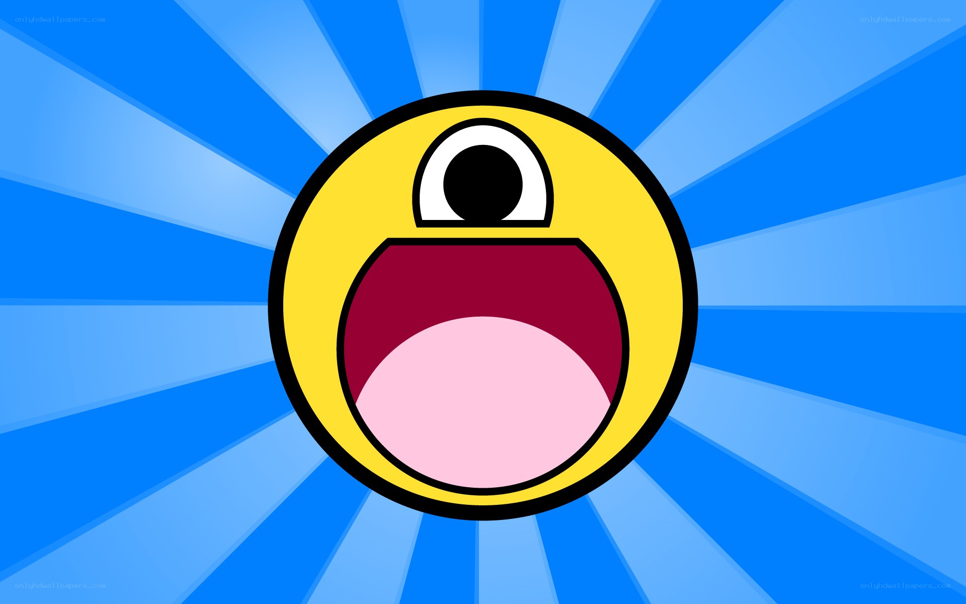 shocked emoji on blue background